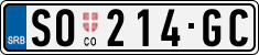 License plate of Serbia, Cars
