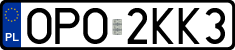 License plates of Poland, Regular car plates