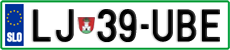 License plate of Slovenia, Cars