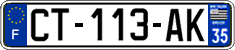 French license plate, SIV (ordinary)