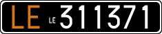 License plate of Italy, Cars (1927 year series)