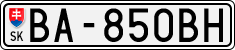 License plate of Slovakia, Cars