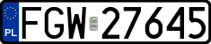 License plates of Poland, Regular car plates