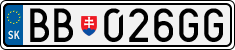 License plate of Slovakia, Cars