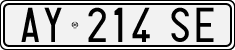 License plate of Italy, Cars (1994 year series)