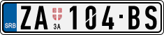 License plate of Serbia, Cars