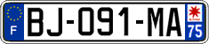 French license plate, SIV (ordinary)