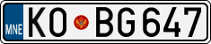 License plate of Montenegro, Cars