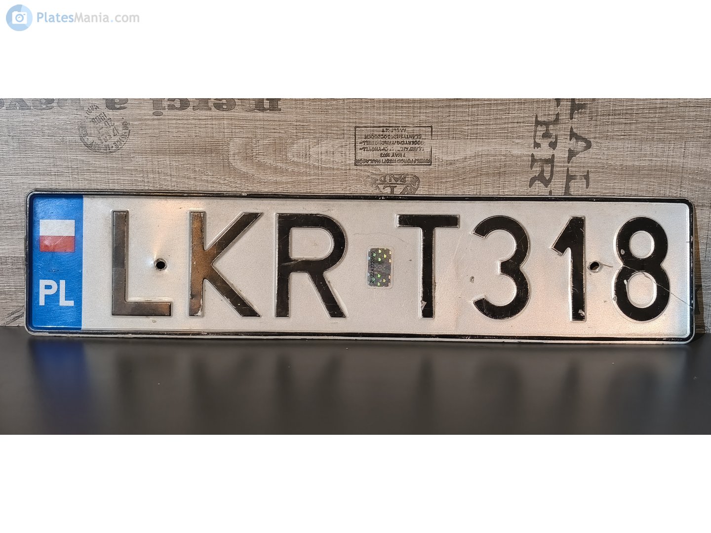 LKR T318, License plate without vehicle 