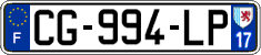 French license plate, SIV (ordinary)