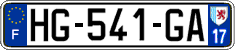 French license plate, SIV (ordinary)