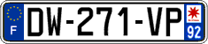 French license plate, SIV (ordinary)