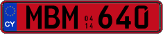 License plate of Cyprus, Rental cars