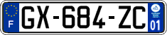 French license plate, SIV (ordinary)