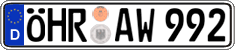 German license plate, Regular plates