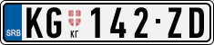 License plate of Serbia, Cars