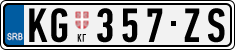 License plate of Serbia, Cars