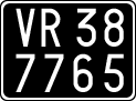 License plate of Italy, Cars (1927 year series)