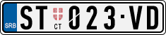 License plate of Serbia, Cars