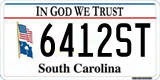 South Carolina, In God We Trust (1234AB/123 4AB)