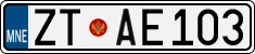 License plate of Montenegro, Cars