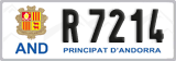 License plate of Andorra, Cars (A 1234)