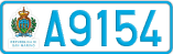 License plate of San Marino, Cars (A1234)