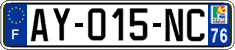 French license plate, SIV (ordinary)