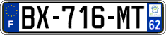 French license plate, SIV (ordinary)