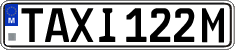 License plate of Malta, Taxi (TAXI 123A)