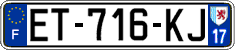 French license plate, SIV (ordinary)
