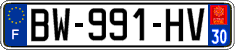 French license plate, SIV (ordinary)