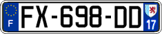 French license plate, SIV (ordinary)