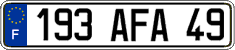 French license plate, FNI