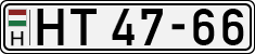 license plates of Hungary, Army (1990)