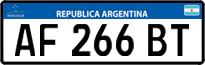 License plate of Argentina, Cars (Mercosur, AB 123 CD)