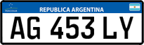 License plate of Argentina, Cars (Mercosur, AB 123 CD)