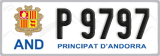 License plate of Andorra, Cars (A 1234)