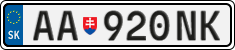 License plate of Slovakia, Cars