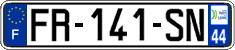 French license plate, SIV (ordinary)