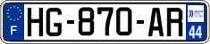 French license plate, SIV (ordinary)