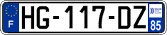 French license plate, SIV (ordinary)