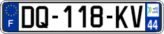 French license plate, SIV (ordinary)