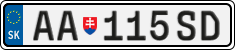 License plate of Slovakia, Cars