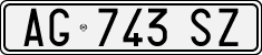 License plate of Italy, Cars (1994 year series)