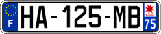 French license plate, SIV (ordinary)