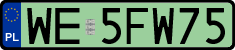 License plates of Poland, Electric vehicles