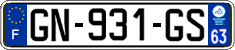 French license plate, SIV (ordinary)