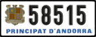 License plate of Andorra, Cars (1234(5))