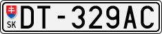 License plate of Slovakia, Cars